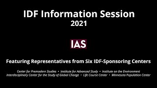 Information Session: Interdisciplinary Doctoral Fellow (IDF) Applications — 2021