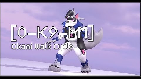0-K9-M1 (Okami) Walk Cycle- 3D Animation (OC)