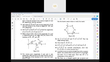 HC VERMA VECTORS chapter exercise problem 4
