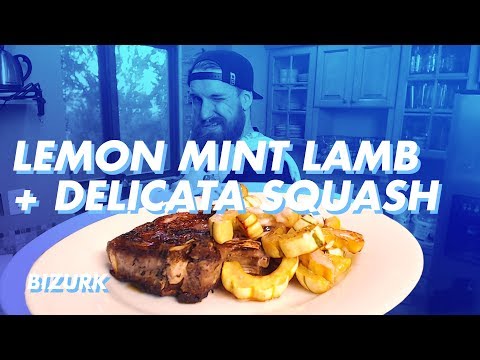 Lemon Mint Lamb Chops + Delicata Squash + Maple Cream Drizzzzzzzle [AIP+PALEO]