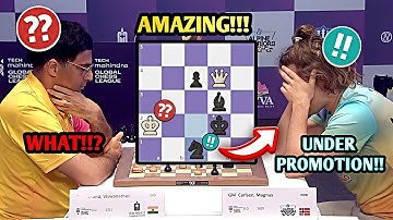 Magnus UNDERPROMOTES To KNIGHT And SHOCKS Vishy Anand!!😱|| Global Chess League🏆
