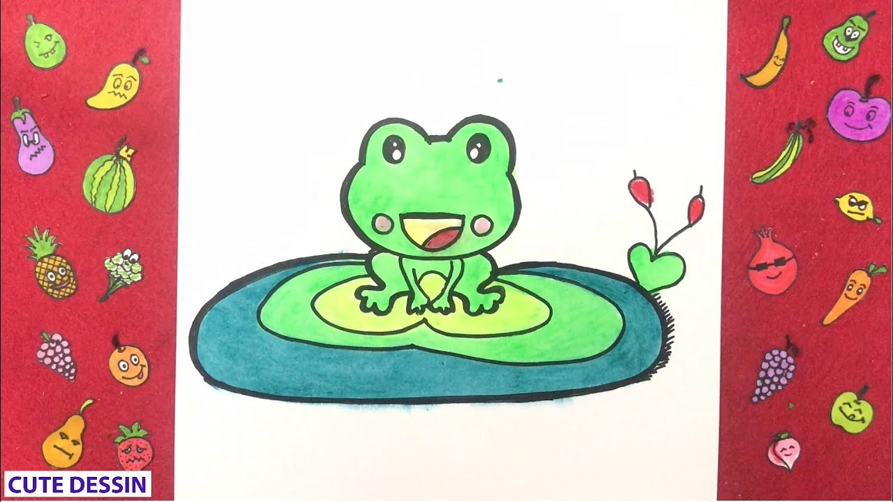 Comment dessiner et colorier une grenouille mignon facilement étape par