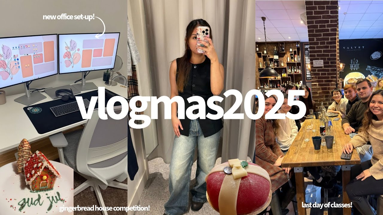 VLOGMAS 2025 | last day of class, gingerbread house competition, exchange gift, my new office set-up