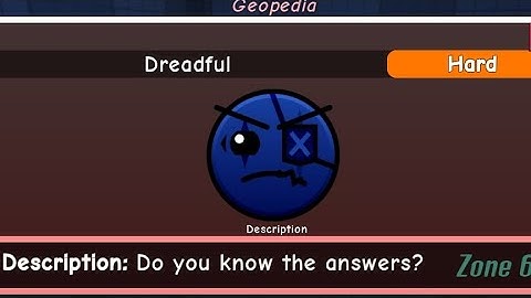 New Update Zone 6| How Dreadful in Find the Geometry Dash Difficulties | Roblox