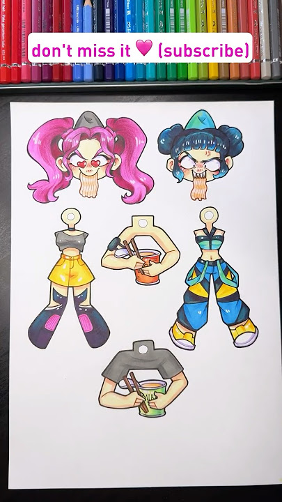 🩷MIRA & ZOEY💕 DIY hanging paper doll✨ part 1 by ARTYPIE #tutorial #art #diy
