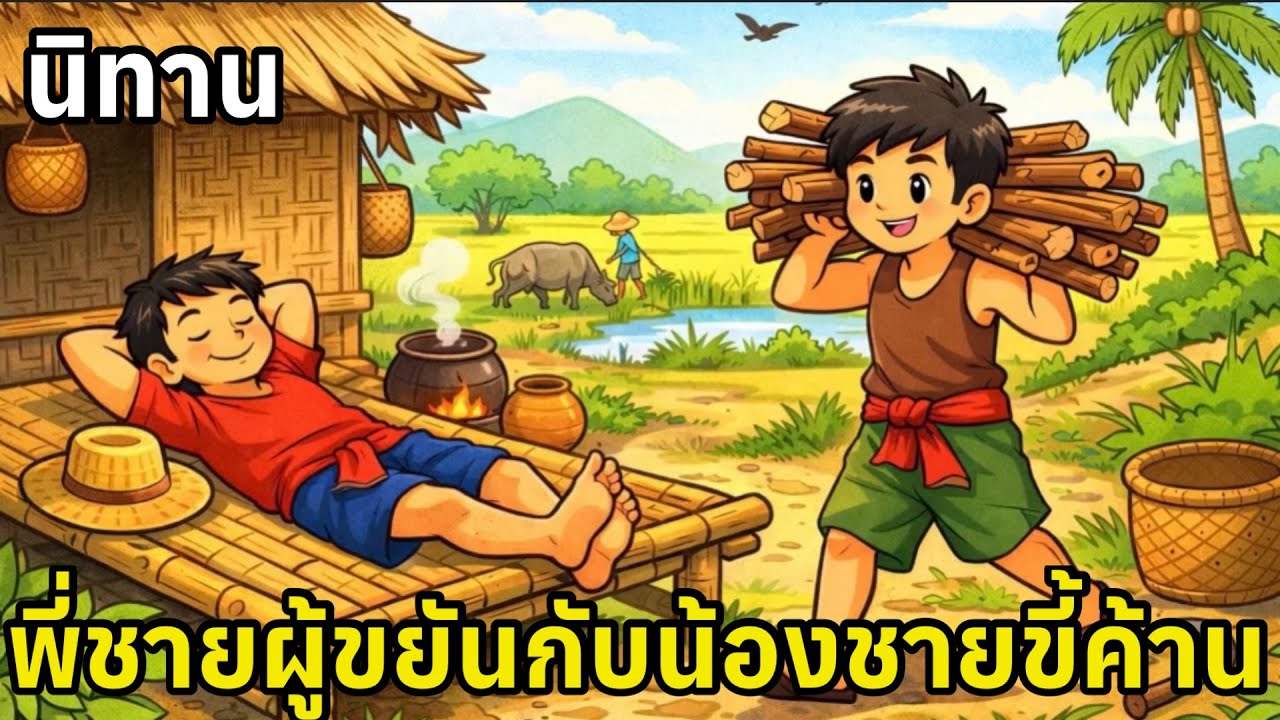 นิทาน ￼✴️พี่ชายผู้ขยันชื่ออาทิตย์ กับน้องชายขี้ค้าน￼ ชื่อจันทรา ✴️#นิทานก่อนนอน #นิทานพื้นบ้าน #