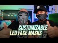 Customizable Voice Activated LED Mask , Use This Light Up Mask With Android & iPhone Wearables