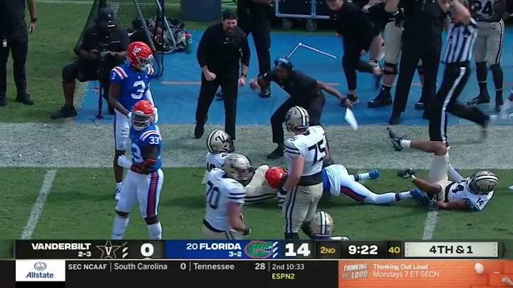 Vanderbilt Running Back Patrick Smith vs. Florida ...