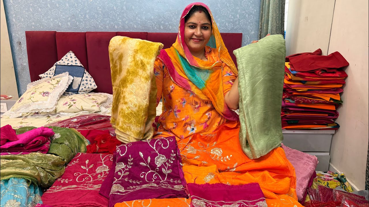 200 Rs मीटर वाला कपड़ा 100 rs मीटर आगया है //हाप् पेवर की चुनरी का कलेक्शन // 