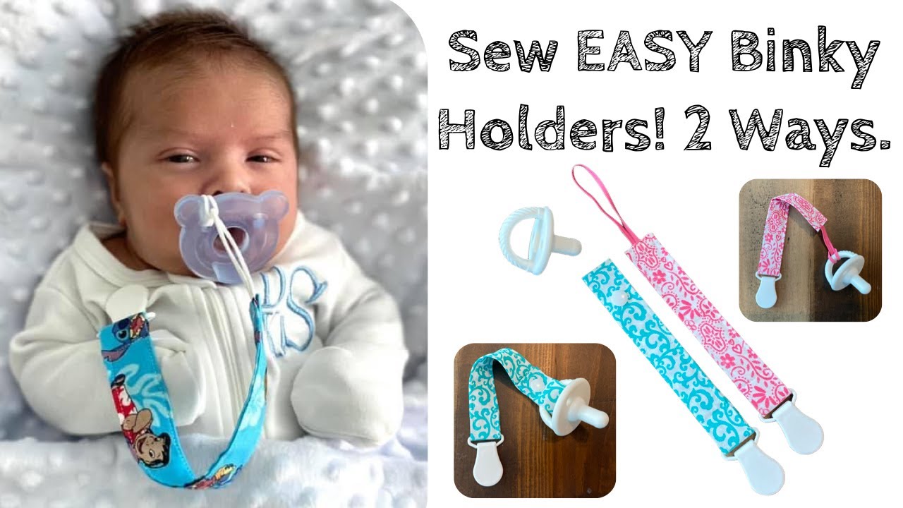 How to Sew Baby Binky Clip Holders - 2 Ways! Passy - Pacifier