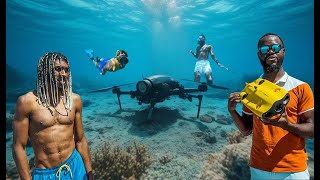 Impossible Quest To find Expensive lost DJI FPV Drone in the ocean ( Underwater Search )