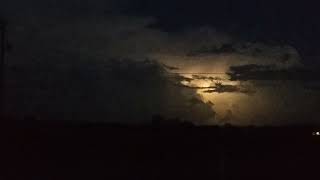 Lightning in the Clouds at Night