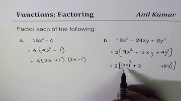 18x^2 + 24xy + 8y^2 Group and Difference of Square Factoring