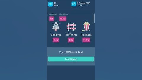 Airtel LTE Speed Test & Video Test by OpenSignal Speed Test App