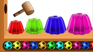 learn colors with wooden face hammer xylophone jelly soccer balls colors for kids by hooplakidz edu