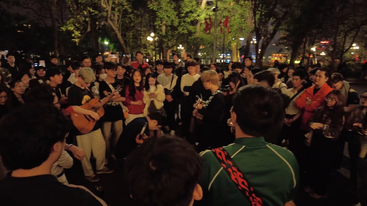 LK Đường một chiều & Mượn rượu tỏ tình (Du ca đường phố) Phố đi bộ hà nội  #haa