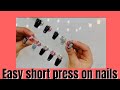 Quick and easy short black &amp; silver press on nails