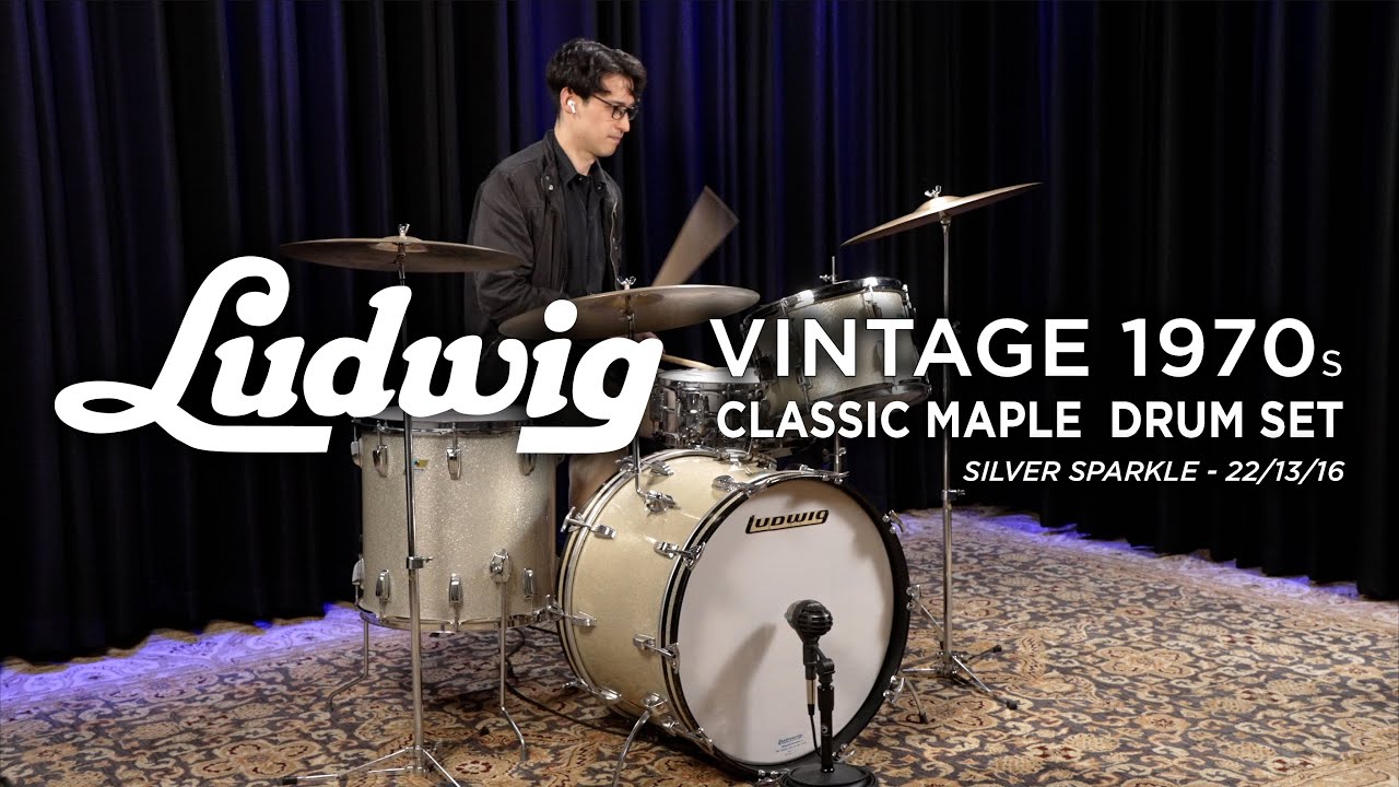Vintage Ludwig 70s Classic Maple Drum Set 22/13/16/14 - Silver