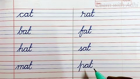 Cursive Writing Practice | –at Family Words for Kids | Learn Cursive Step by Step