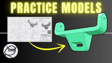 2D to 3D CAD PRACTICE MODEL-  Drawing to Model exercises for Onshape, SolidWorks  - HORN BRACKET