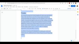 Navigating in a Google Doc
