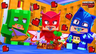 OS PJ MASKS MENINO GATO CORUJITA E LAGARTIXO VIRARAM BEBÊS NO MINECRAFT