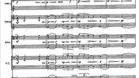 Toru Takemitsu - Requiem for String Orchestra (1957) [Score-Video]