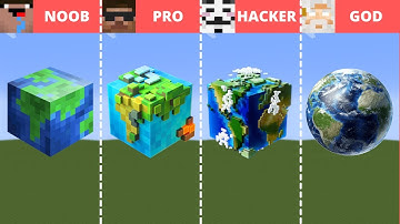 Pixel Art (NOOB vs PRO vs HACKER vs GOD)  Earth in Minecraft