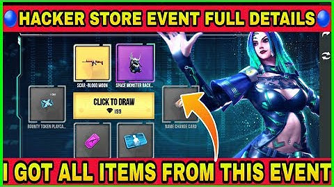 FREEFIRE NEW EVENT HACKER STORE EVENT FULL DETAILS - I GOT ALL ITEMS FROM HACKER STORE