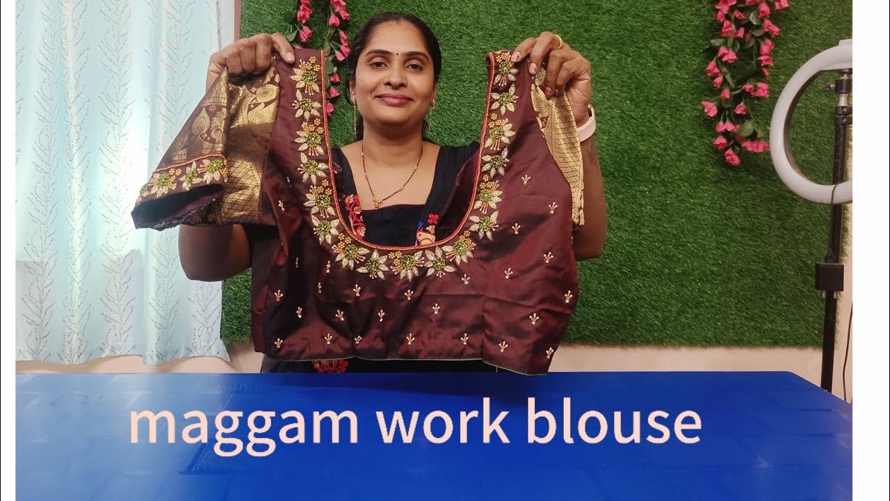 maggam work blouses and machine embroidery blouses - YouTube