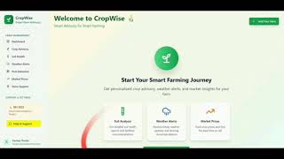 CropWise - A smart Crop advisory System (SIH2025) Team Name : Codestorm Hub Team Id :105759