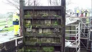 Bingely Five Rise Lock Gate Removal 2012