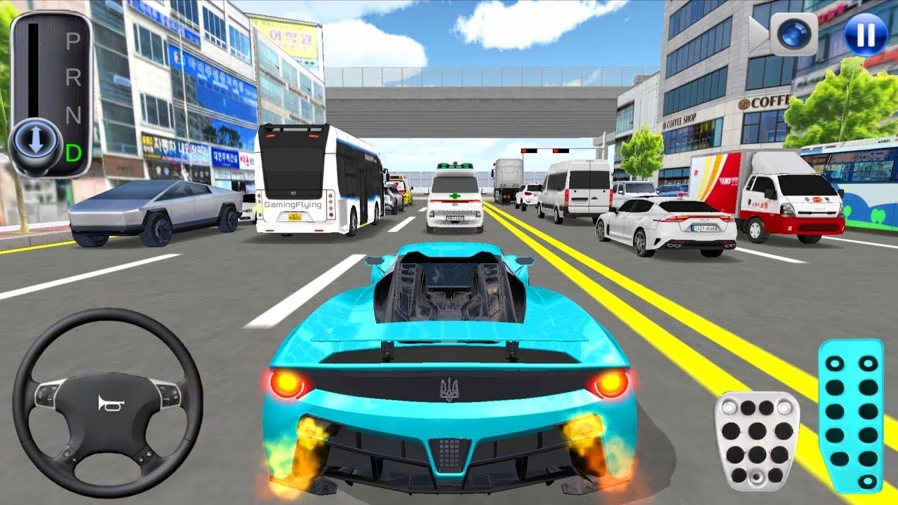 New Blue Ferrari City Road Driving - 3D Driving Class Android Gameplay - Car Games 2025 - Car Game