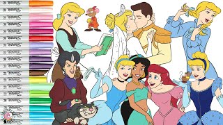 Information Disney Princess Coloring Book Compilation Cinderella Prince Charming Lady Tremaine Jasmine Ariel Gus Guide