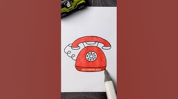 How to Draw a Retro Telephone Easily for Kids ☎️| #Shorts #shortsfeed #drawingtutorial