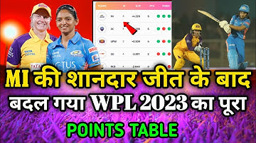 WPL 2023 Today Points Table | MI vs UPW After Match Points Table | WPL 2023 Points table | UPW vs MI