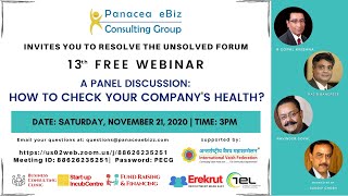 Webinar 13 - How To Check Your Company's Health - Panacea eBiz Consulting Group
