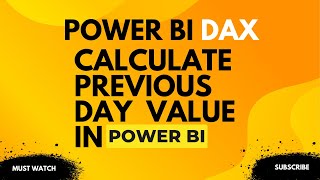 Calculate Previous Day value using Power BI DAX I DATEADD function in DAX I Power BI DAX Tutorial