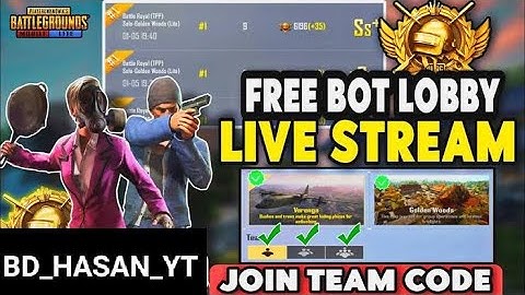 FREE BOT LOBBY 👿- Pubg Mobile Lite BOT LOBBY Matching Live |Join team Code - Season 19 Rank Push
