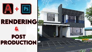 RENDERING IN AUTOCAD | POST PRODUCTION IN PHOTOSHOP | AUTOCAD 3D HINDI/URDU