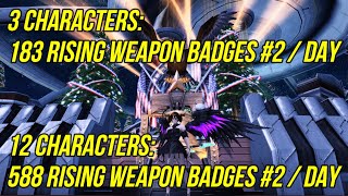 PSO2 NA: 183 Rising Weapon Badge 2 Per Day F2P / 588 for 12 Characters