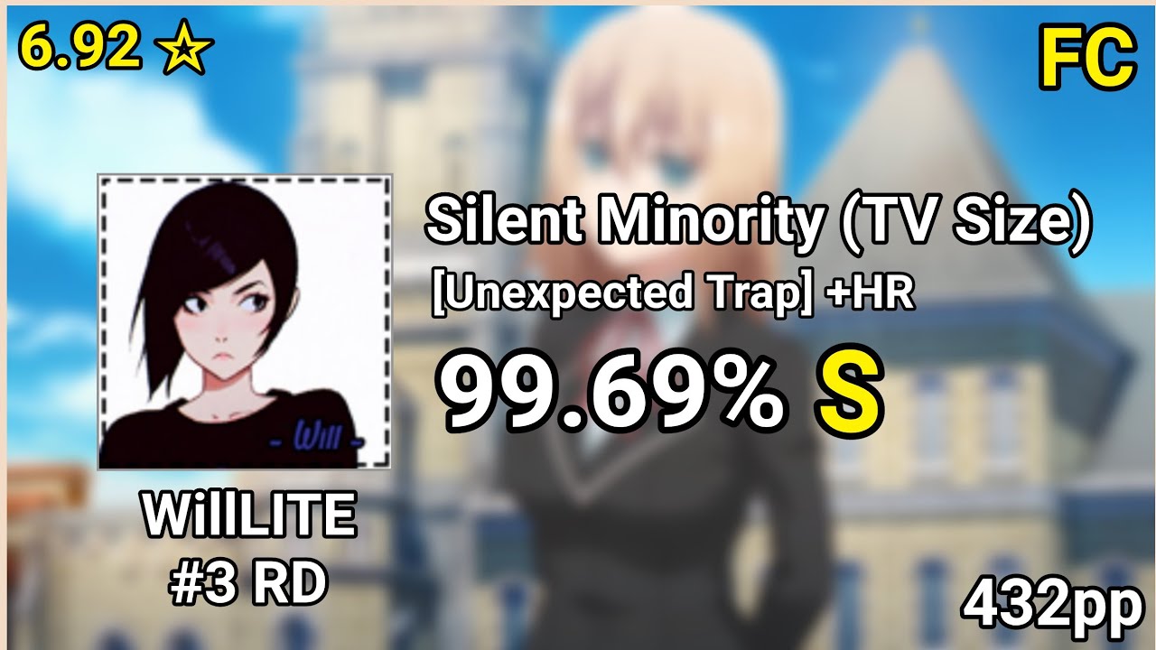 [6.92 ⭐] WillLITE | Ito Kashitaro - Silent Minority (TV Size) [Unexpected] +HR 99.69% FC (432pp) #32