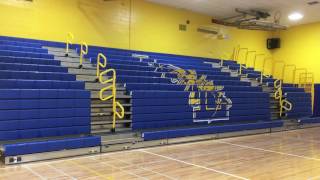 Telescopic Bleachers Closing with Auto Rotating Aisle Hand Rails - 20