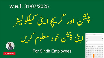 Pension Calculator for Sindh Employees | Calculate Monthly Pension and Gratuity w.e.f. 31/07/2025