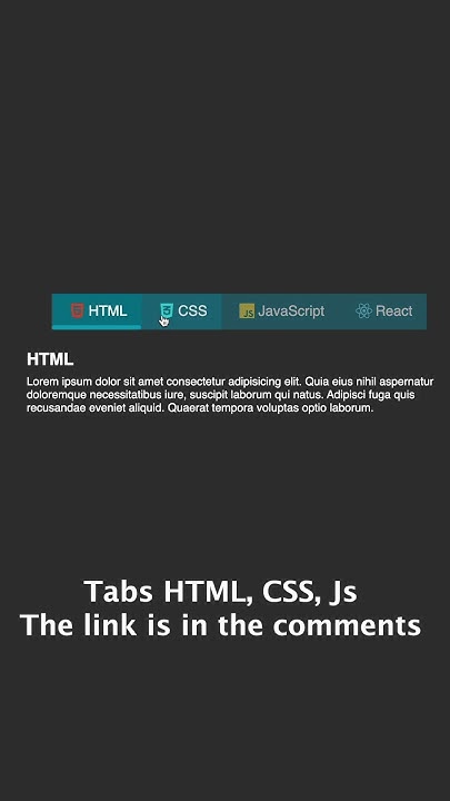Creating Custom Tabs Using CSS, HTML, and JavaScript#code #codes - YouTube