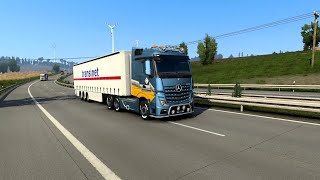 Прокачал свой Мерседес проверка на трасcе в Euro Truck Simulator 2