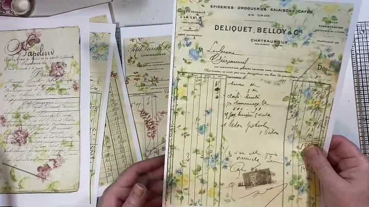New Digital kit Vintage Floral Ephemera Pages in m...