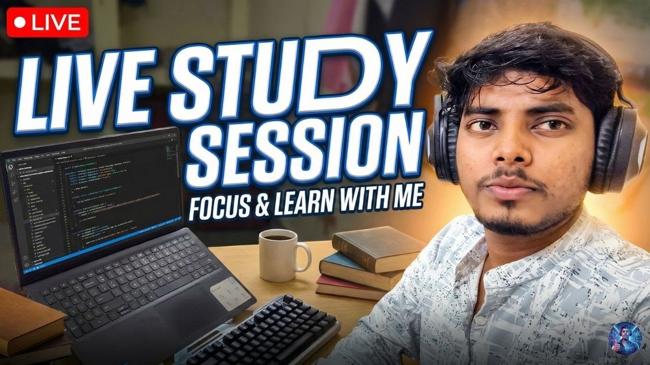 🔴 Live Study With Me | Pomodoro | No Talking | Background Music 🎧📖