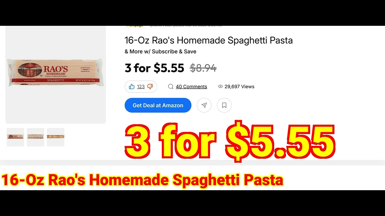 2026-03-04 16-Oz Rao's Homemade Spaghetti Pasta