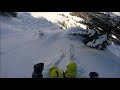 Avalanche  praz sur arly declenche par un connard de skieur